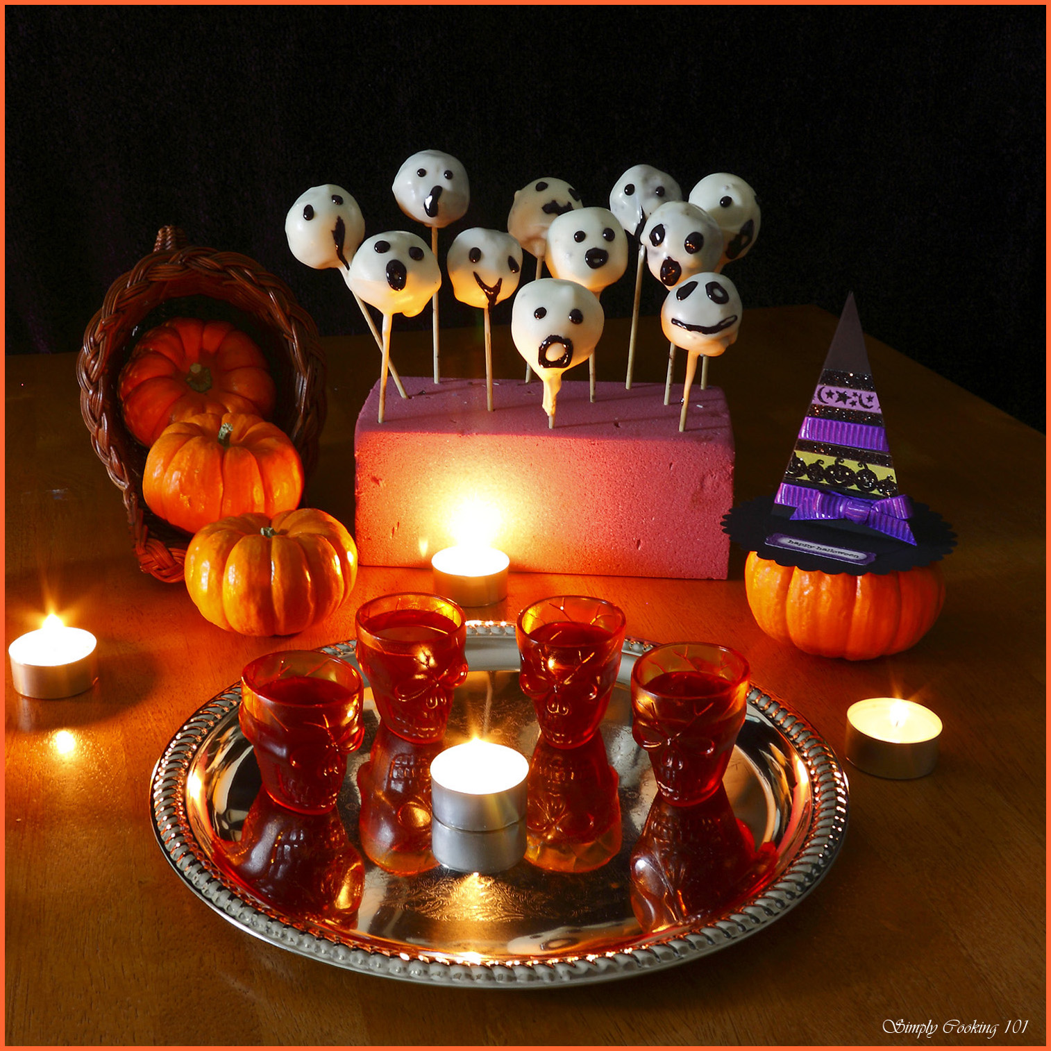 Halloween Cake Pops – Ghosts and Witches Hats