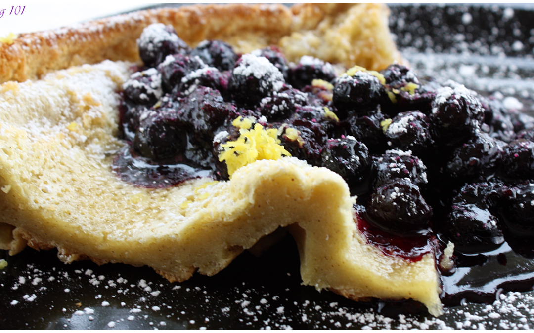 German Pancakes (Dutch Baby) with Fresh Blueberry Sauce