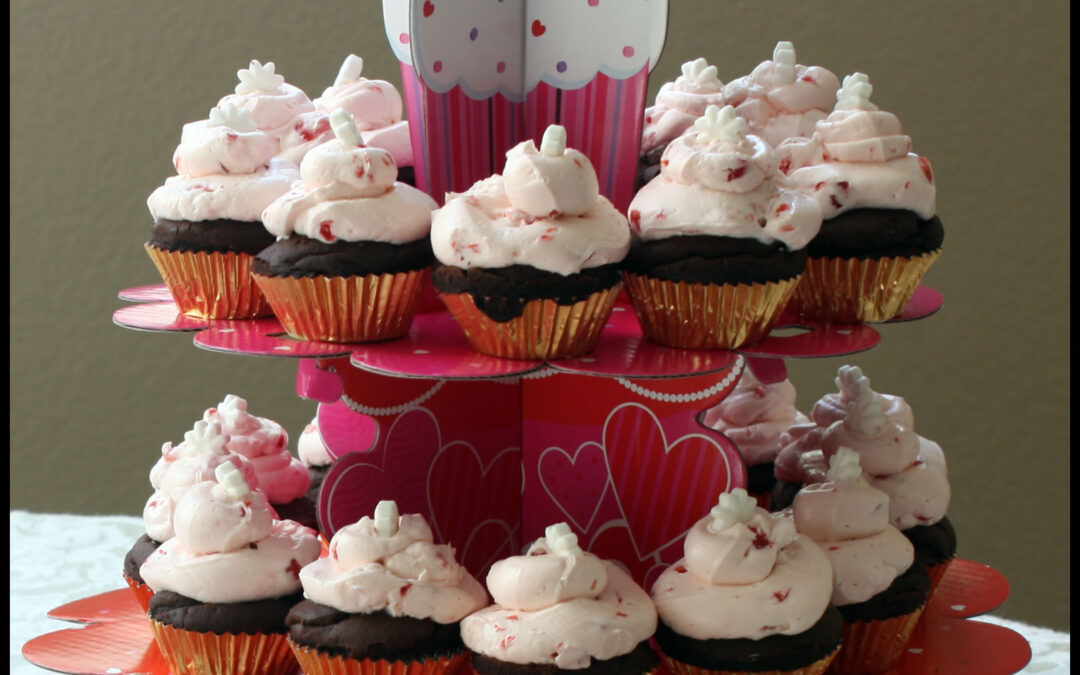 Girlie Birthday cupcakes: Part II chocolate/maraschino cherry regular and minis