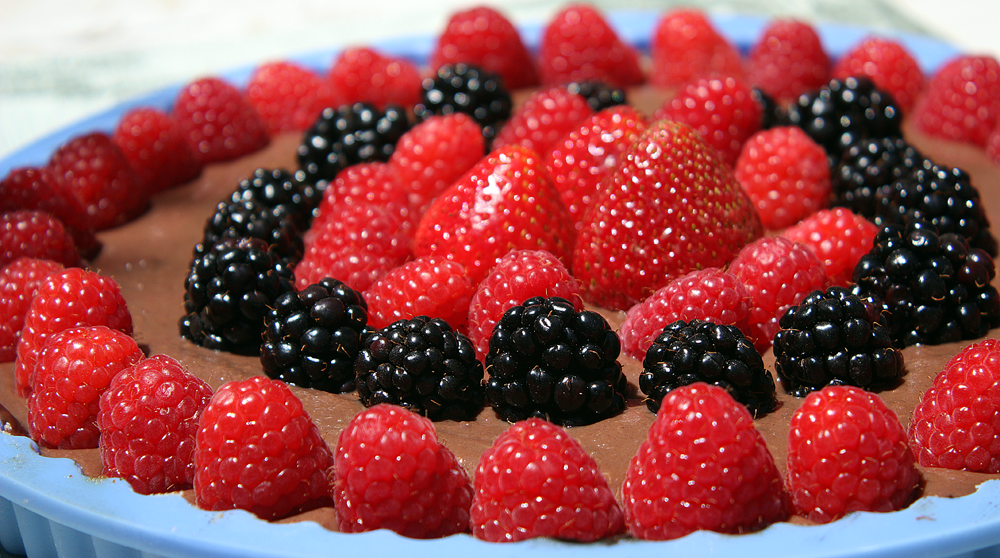 Fourth of July Chocolate Fruit Tart